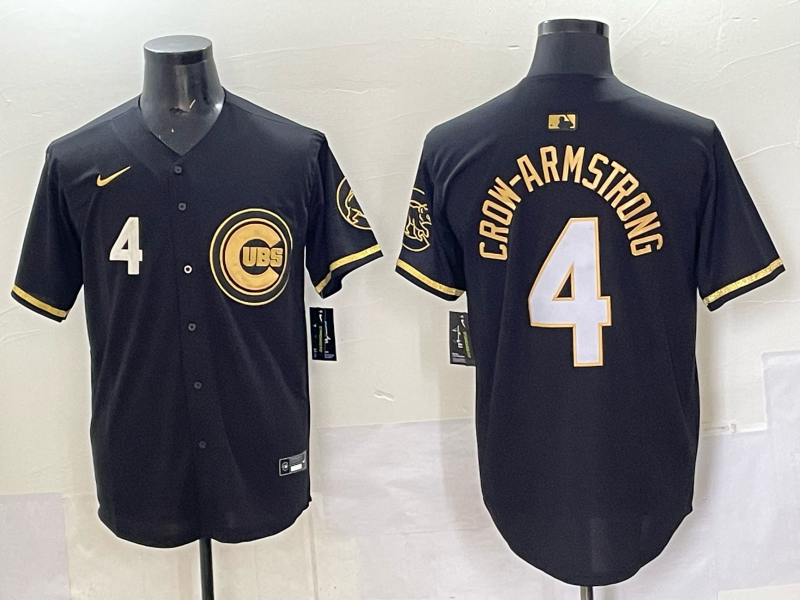 Men Chicago Cubs 4 Crow Armstrong black Nike MLB 2025 Jersey 07